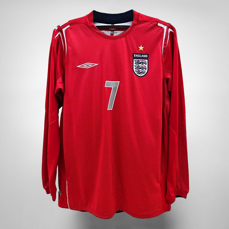 2004-2006 England Umbro Long Sleeve Away Shirt #7 Beckham - Marketplace