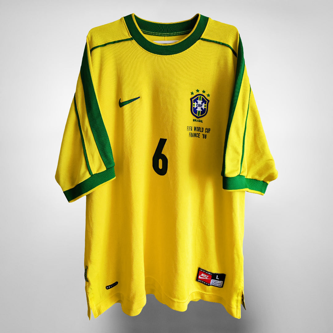 1998 Brazil Nike Home Shirt #6 Roberto Carlos - Marketplace