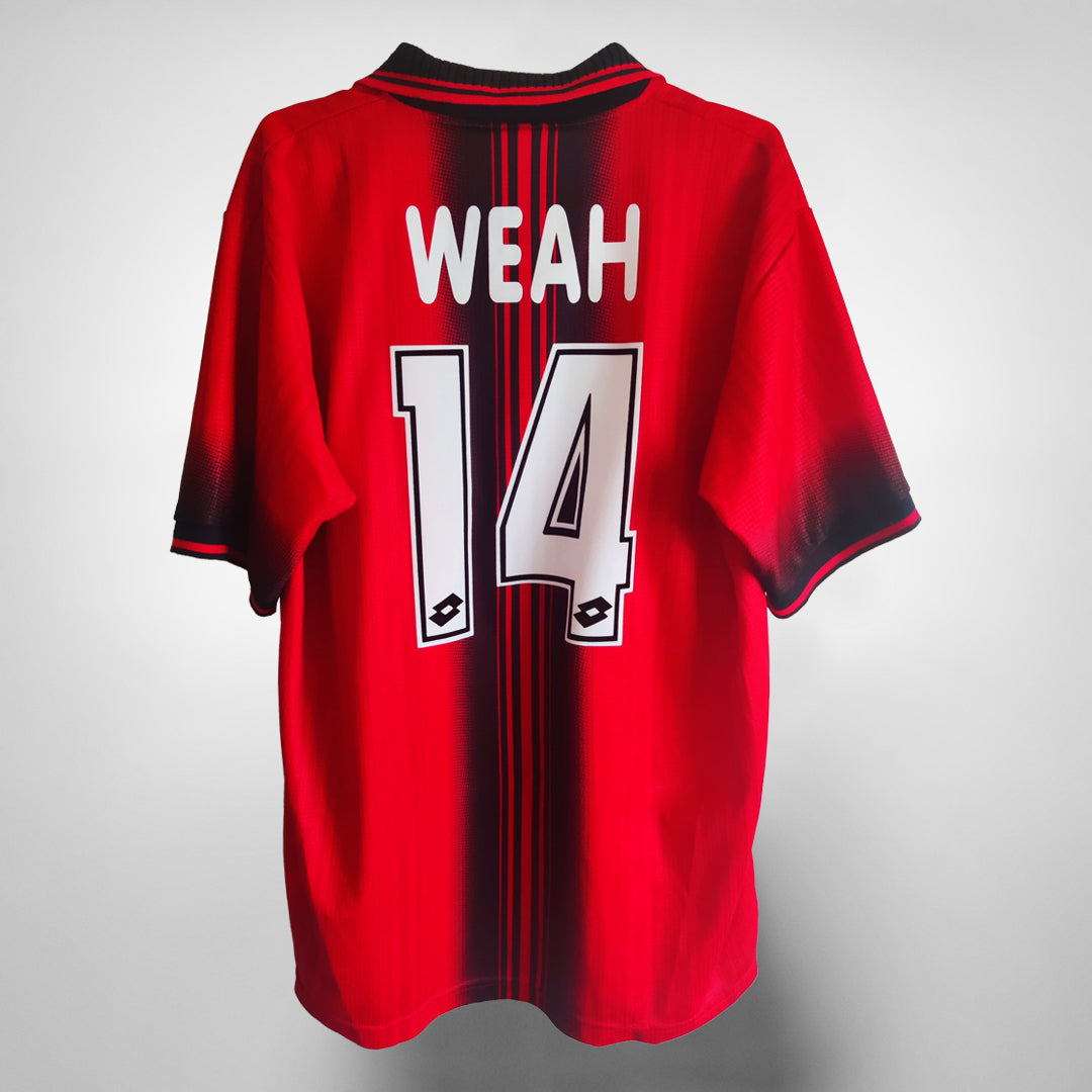 1997-1998 AC Milan Lotto Fourth Shirt #14 George Weah - Marketplace