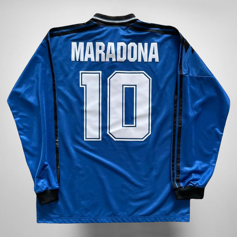 1994 Argentina Adidas Long Sleeve Away Shirt #10 Diego Maradona - Marketplace