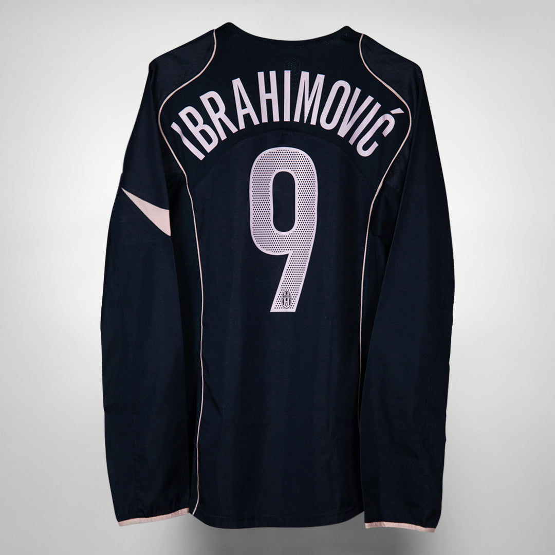 2004 2005 Juventus Nike Long Sleeve Away Shirt 9 Ibrahimovic