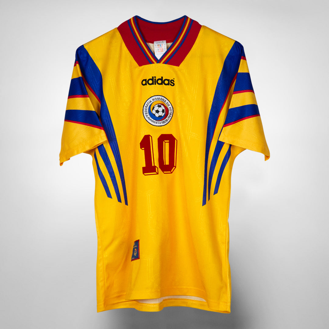 1996-1998 Romania Adidas Home Shirt #10 Gheorghe Hagi