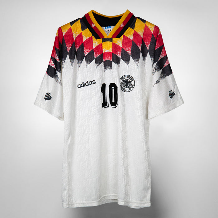 1994-1996 Germany Adidas Home Shirt #10 Lothar Matthäus