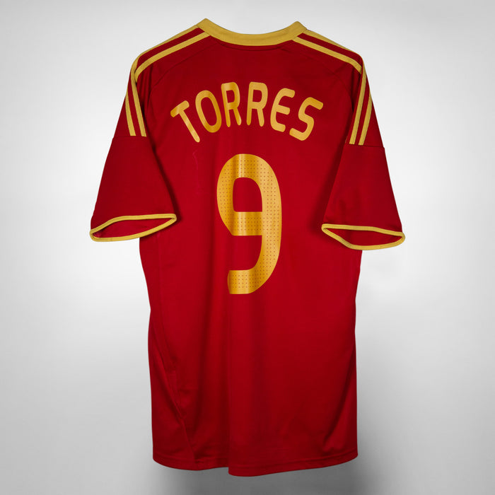 2009 Spain Adidas Home Shirt #9 Fernando Torres