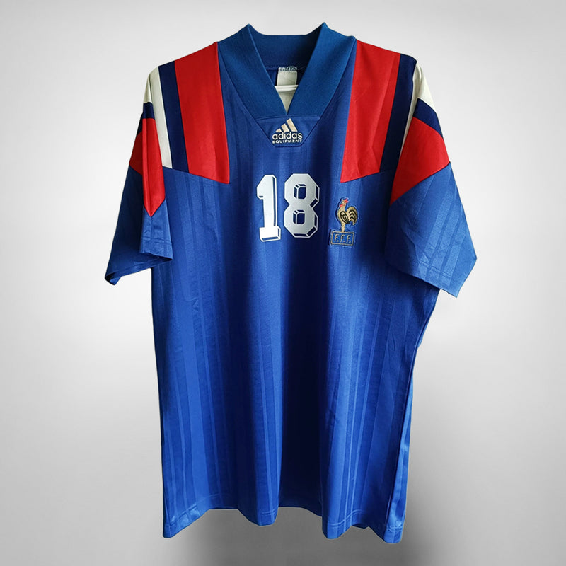 1992-1994 France Adidas Home Shirt #18 Eric Cantona - Marketplace