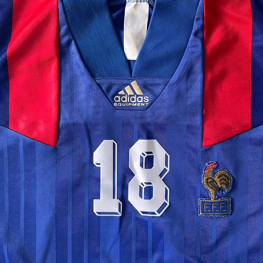 1992-1994 France Adidas Home Shirt #18 Eric Cantona - Marketplace