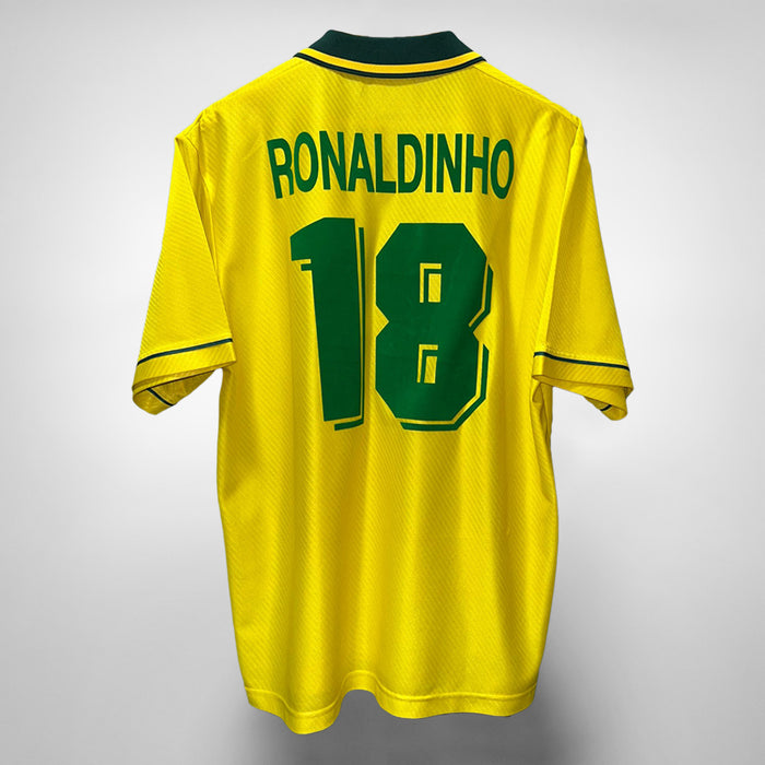 1996 Brazil Umbro Home Shirt #18 'Ronaldinho' (R9) - Marketplace