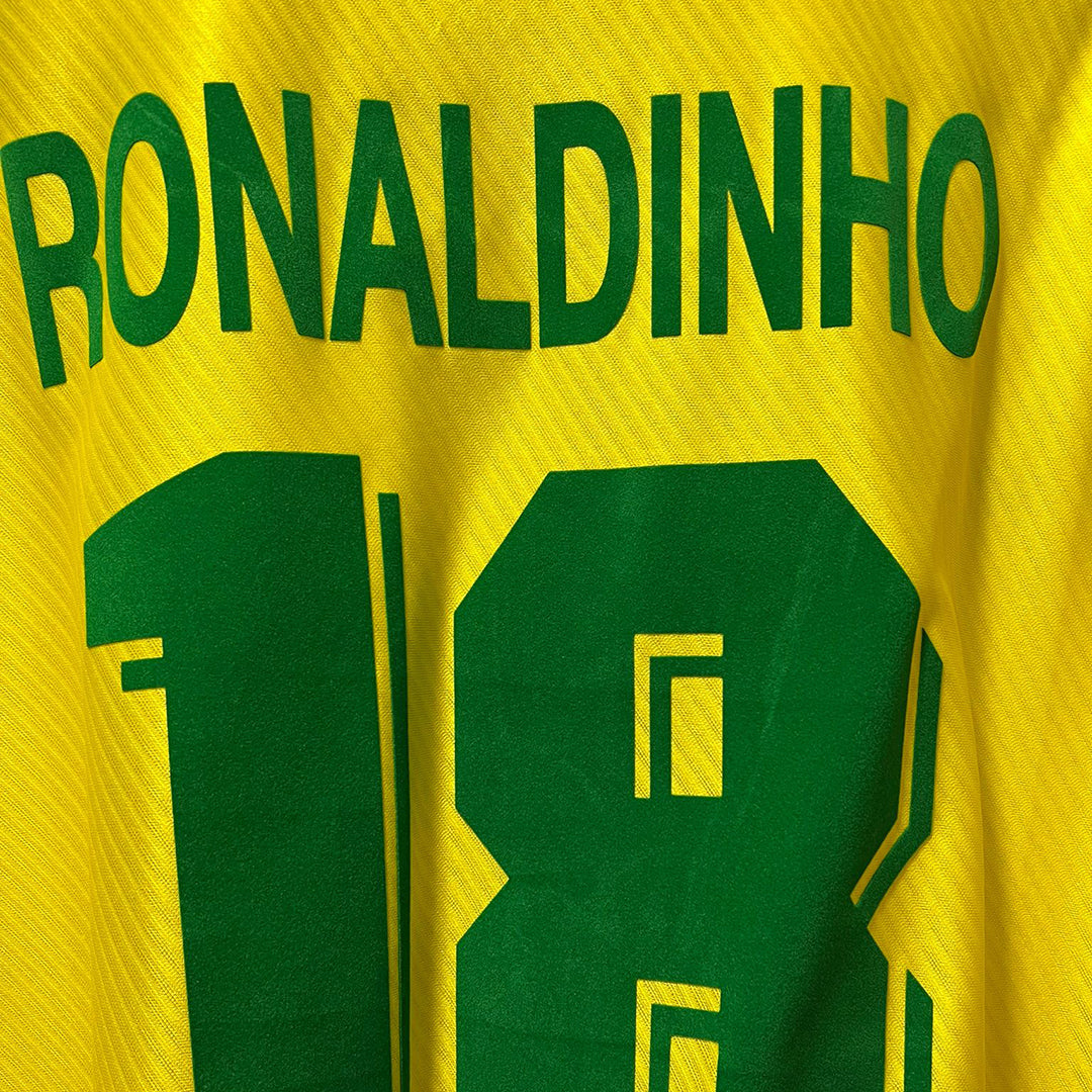 1996 Brazil Umbro Home Shirt #18 'Ronaldinho' (R9) - Marketplace