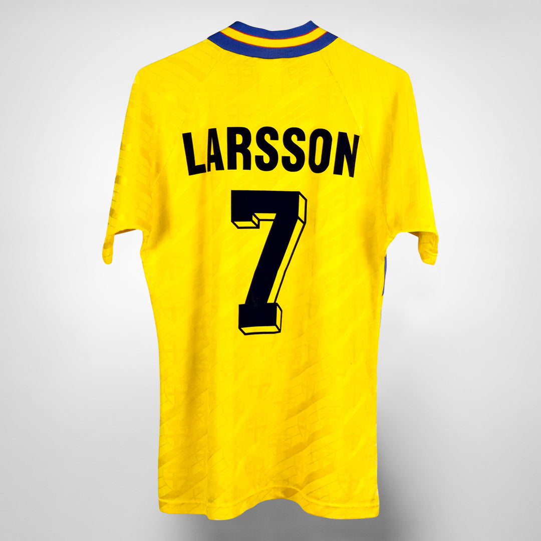 1994-1996 Sweden Adidas Home Shirt #7 Henrik Larsson