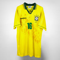 1994-1997 Brazil Umbro Home Shirt #16 Leonardo Araujo