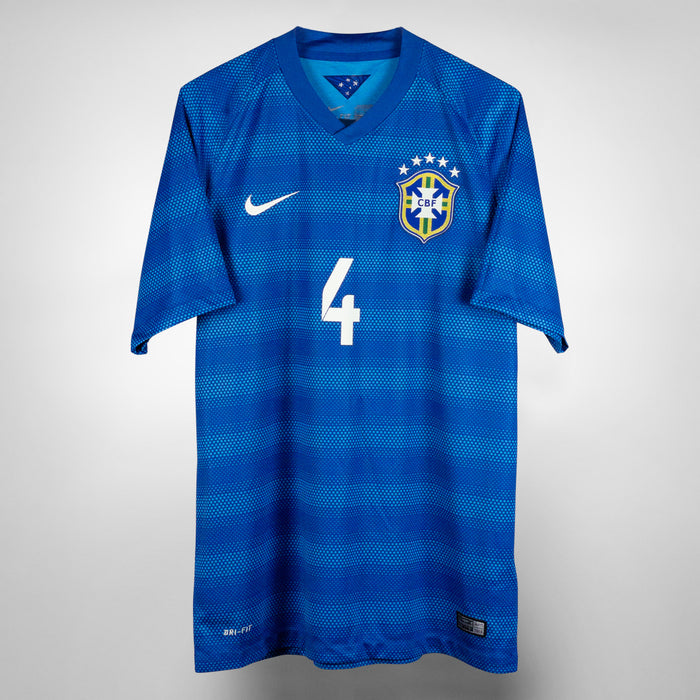 2014-2015 Brazil Nike Away Shirt #4 David Luiz
