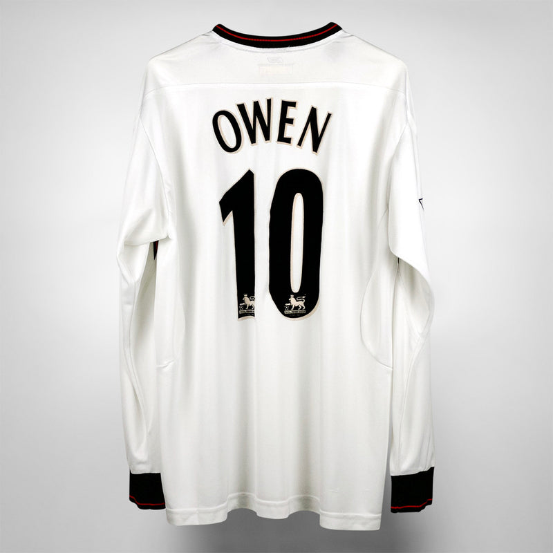 2003-2005 Liverpool Reebok Long Sleeve Away Shirt #10 Michael Owen