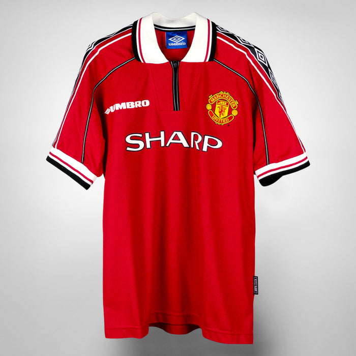 1998-1999 Manchester United Umbro Home Shirt #7 David Beckham