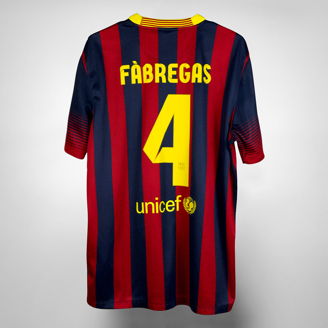 2013-2014 FC Barcelona Nike Home Shirt #4 Cesc Fabregas