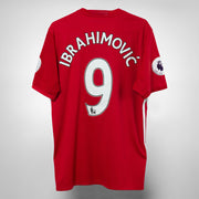 2016-2017 Manchester United Adidas Home Shirt #9 Zlatan Ibrahimovic