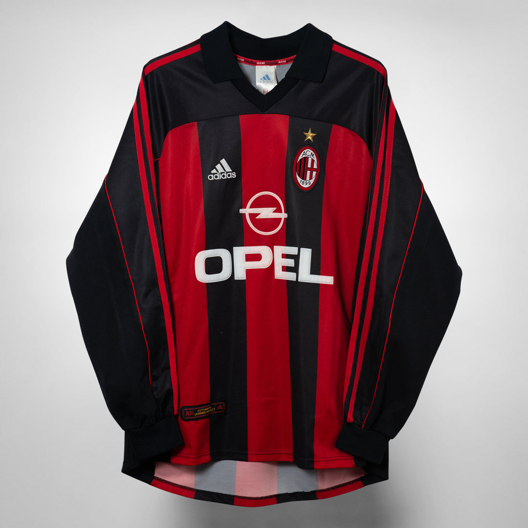 2000-2002 AC Milan Adidas Home Longsleeves