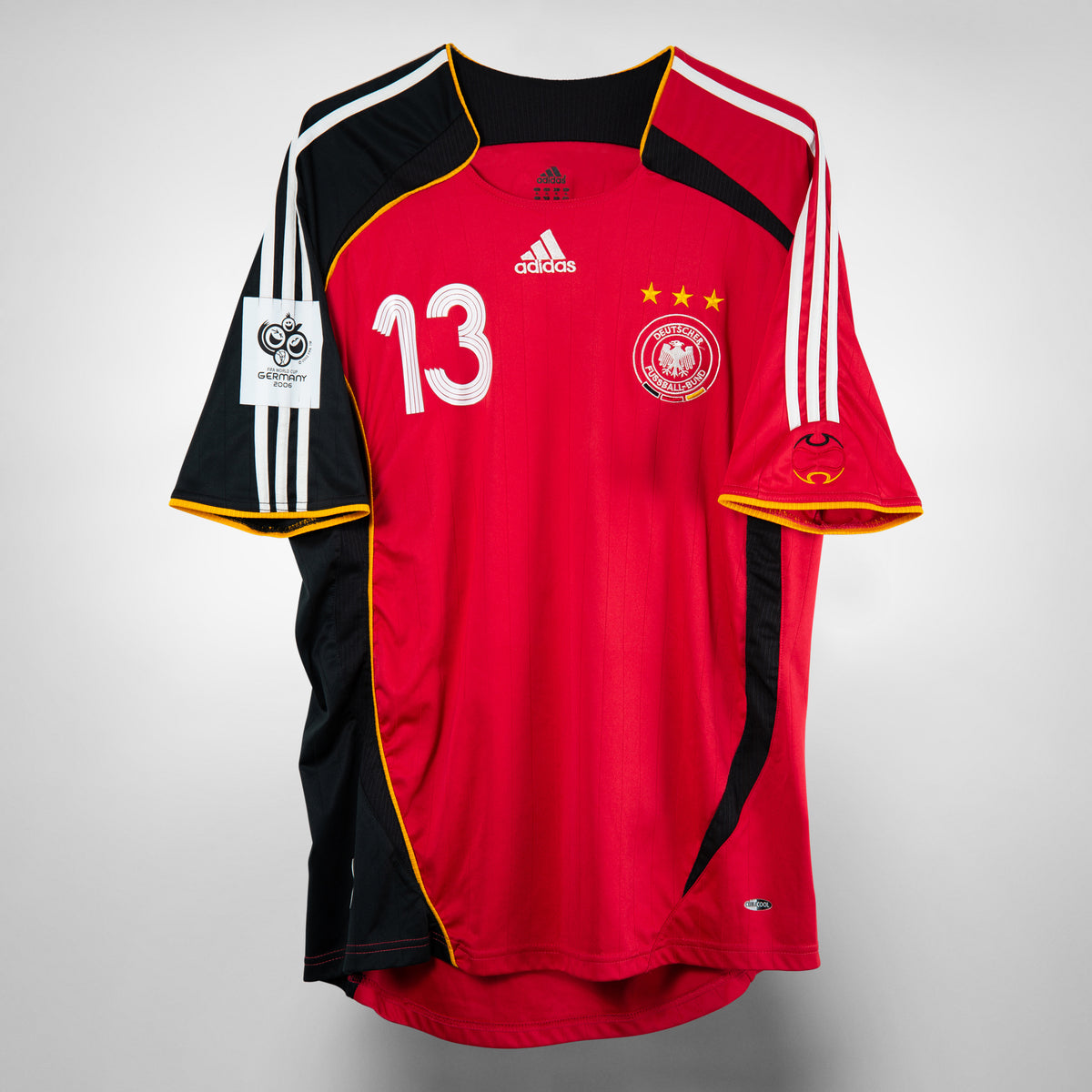 2006-2008 Germany Adidas Away Shirt #13 Michael Ballack World Cup Patch