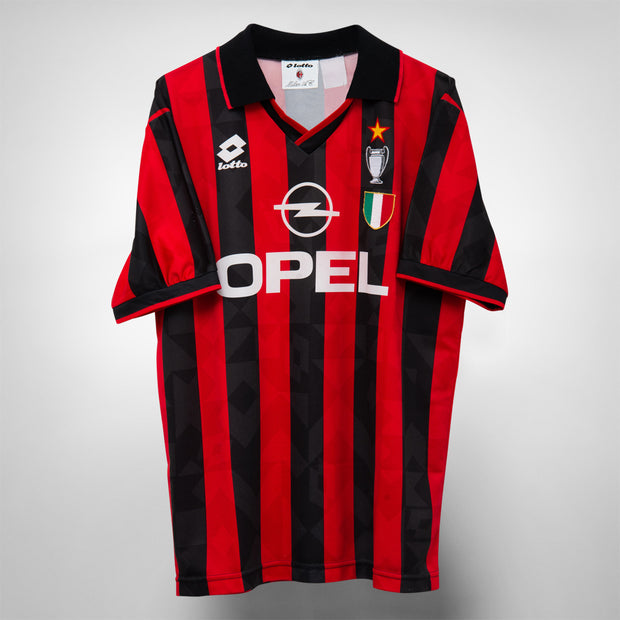 1994-1995 AC Milan Lotto Home Shirt Trophy Scudetto Patch