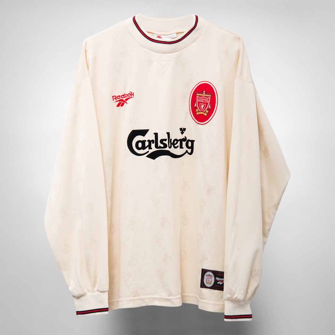 1996-1997 Liverpool Reebok Away Short Long Sleeve #7 Steve McManaman