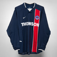 2002-2003 Paris St-Germain PSG Nike Long Sleeve Home Player Spec