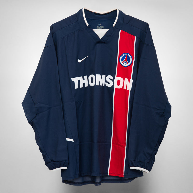 2002-2003 Paris St-Germain PSG Nike Long Sleeve Home Player Spec