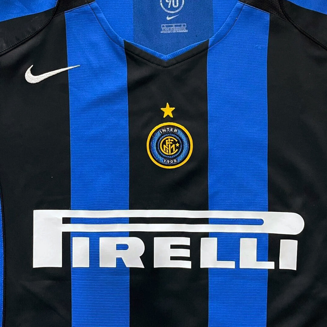 2004 2005 Inter Milan Nike Long Sleeve Home Shirt 10 Adriano
