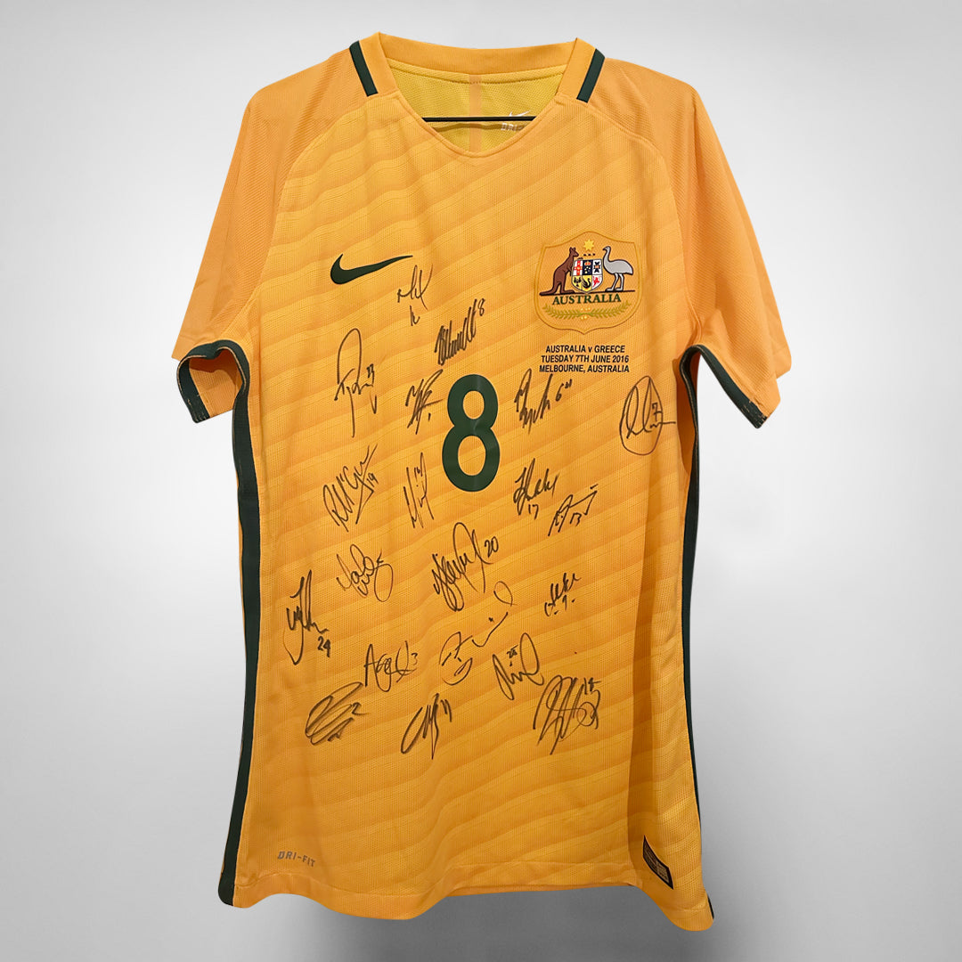 2016-2017 Australia Socceroos Nike Match Worn Signed #8 Bailey Wright Home Shirt - Marketplace