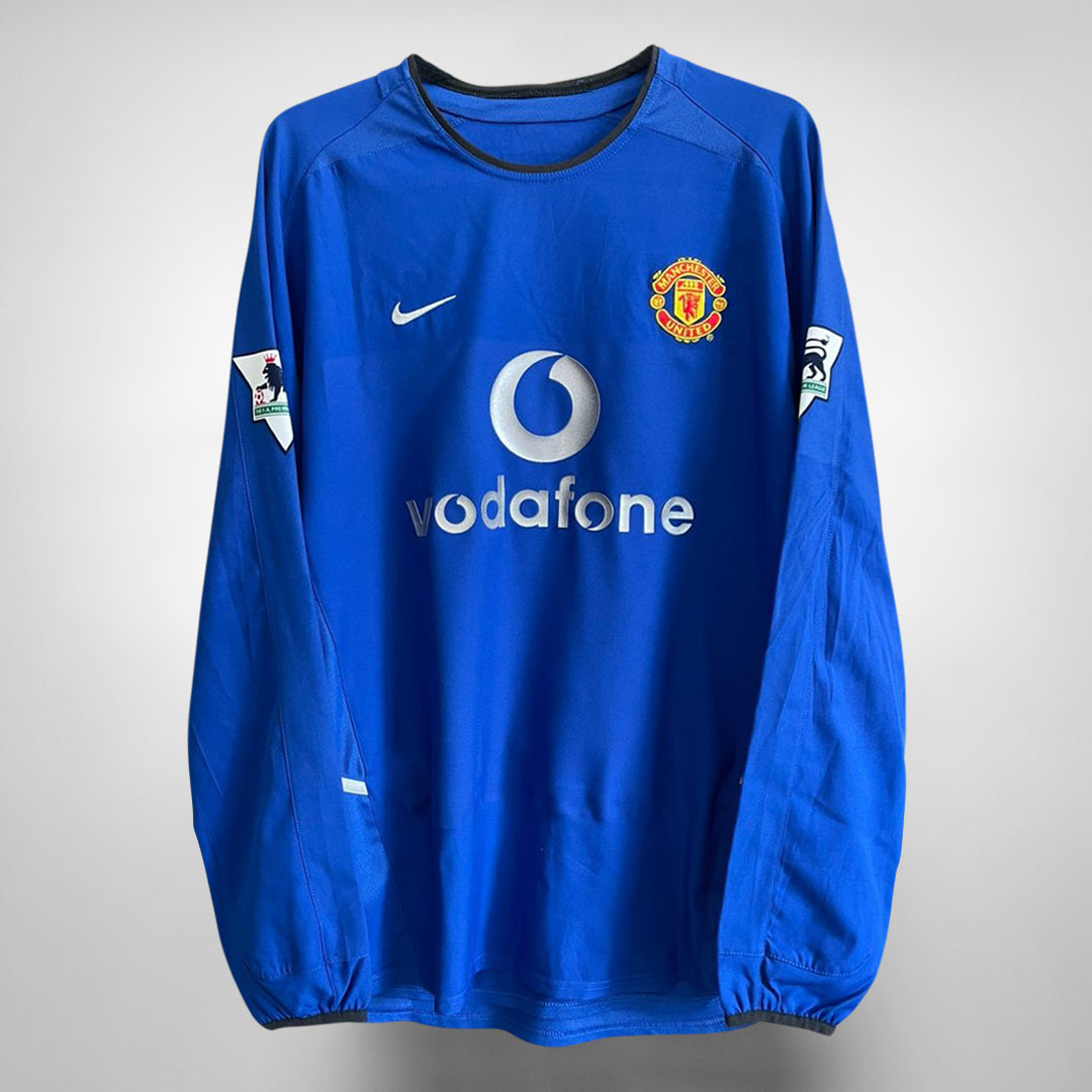 2002-2003 Manchester United Nike Long Sleeve Third Shirt #7