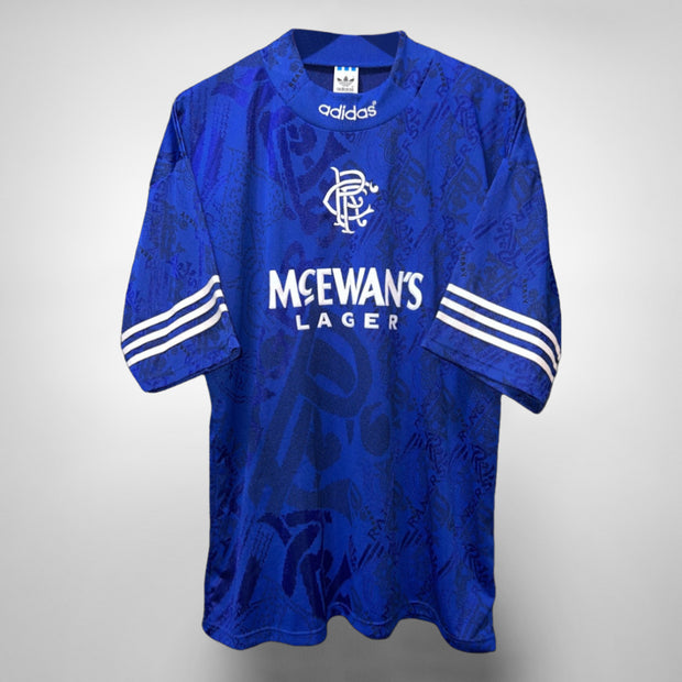 Rangers Home football shirt 1994 - 1996. Sponsored by McEwan's